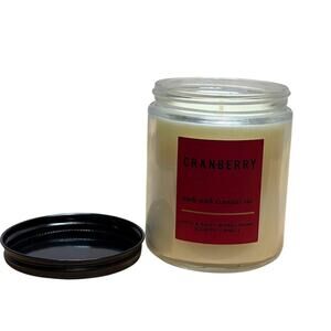 Bath & Body Works Single Wick Candle Jar CRANBERRY Soy Essential Oils 7oz.